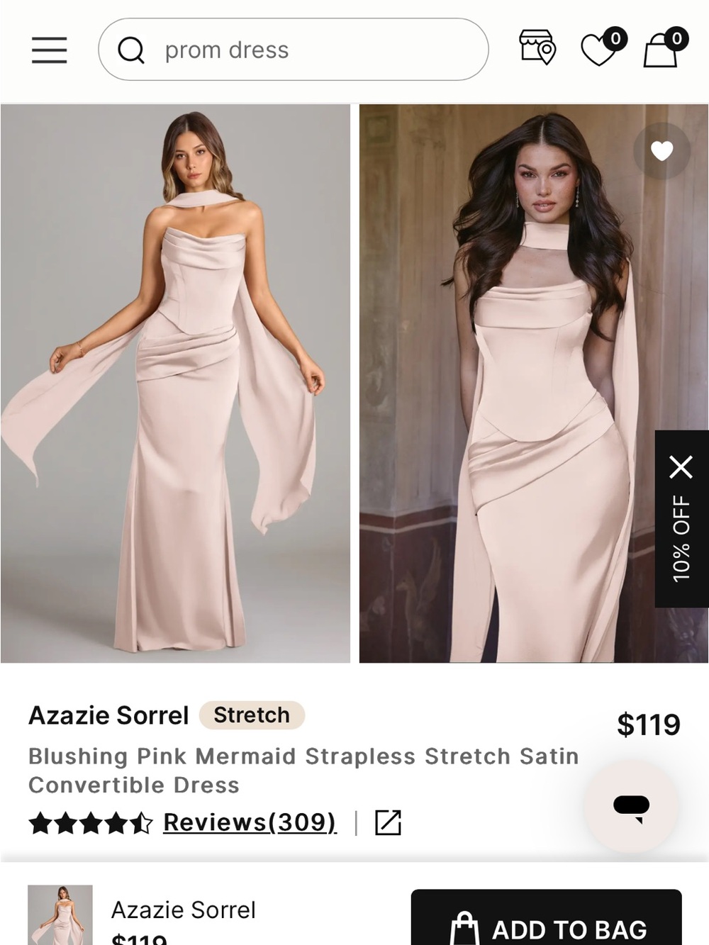 Azazie Sorrel Dress in Blushing Pink 4
